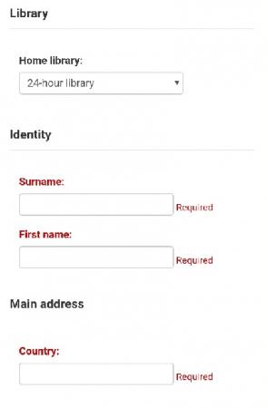 Screenshot of registering a new account