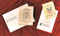 Photograph of miniature book of remembrance and memorial card