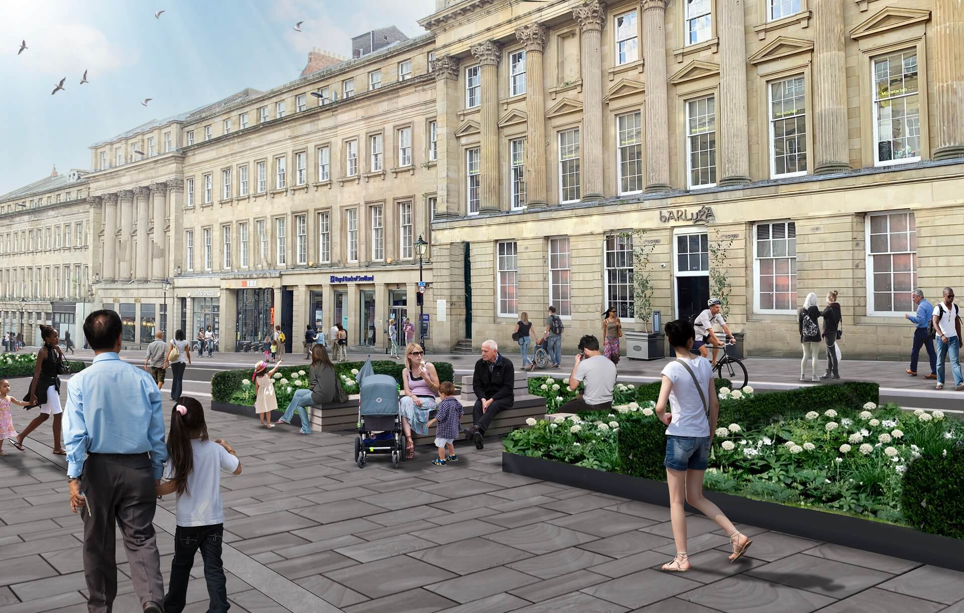 An artists impression of planned improvements to Grey Street in Newcastle
