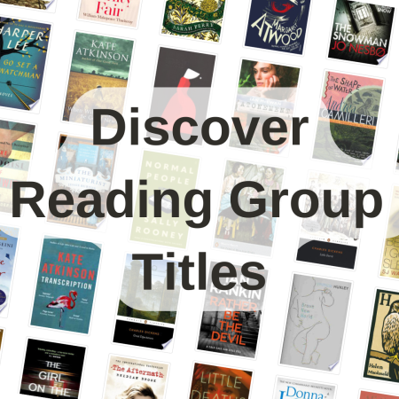 square image of book titles from reading group stock list
