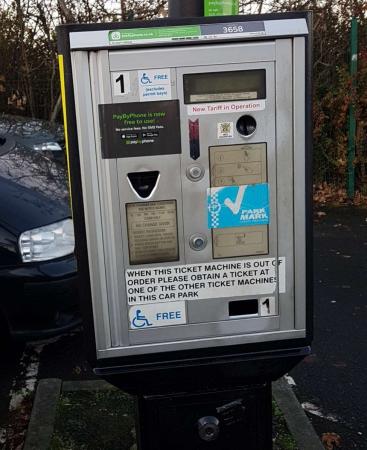 Ticket machine situated in off street car park