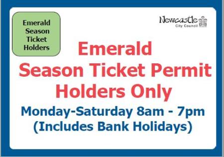 Emerald season ticket sign 