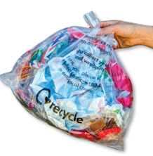 Plastic bag and wrapping recycling project collection bag