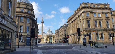 Newcastle city centre during lockdown