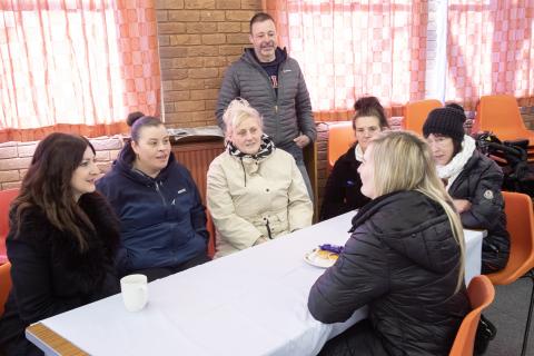 Cllr Lesley Storey, Newcastle City Council’s Cabinet member for a Vibrant City, with residents in West Denton