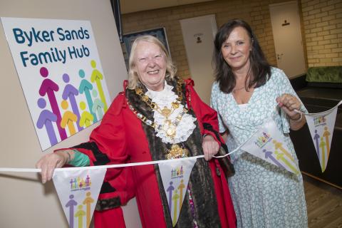 Lord Mayor of Newcastle, Councillor Veronica Dunn and Anne-Marie Cook, Locality Lead, Children & Families Newcastle East, Barnardo’s. 