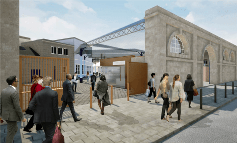 Artists impression of the new Neville Street entrance to Newcastle Central Station