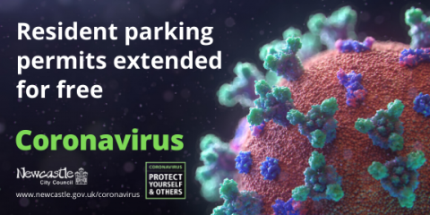 A visualisation of coronavirus with the article headline