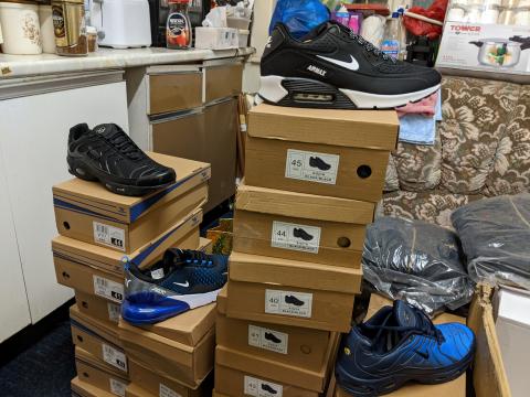 A selection of the counterfeit items seized by Trading Standards officers