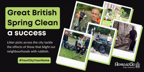 Photos of litter picks organised in Newcastle as part of Keep Britain Tidy's Great British Spring Clean