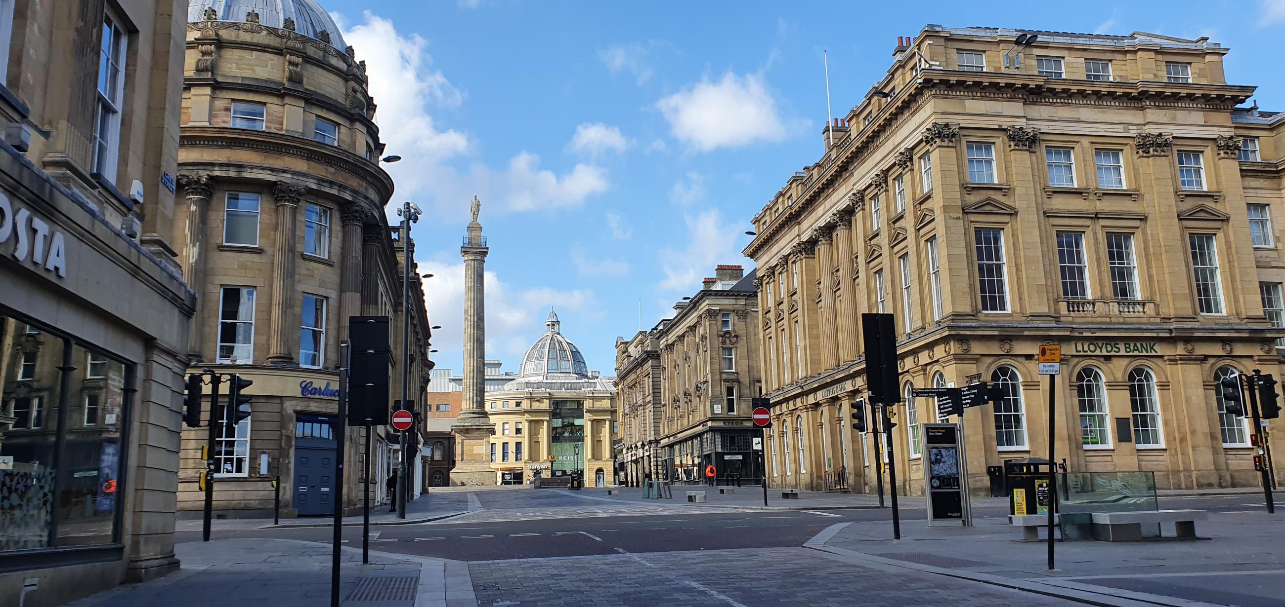 Newcastle city centre during lockdown