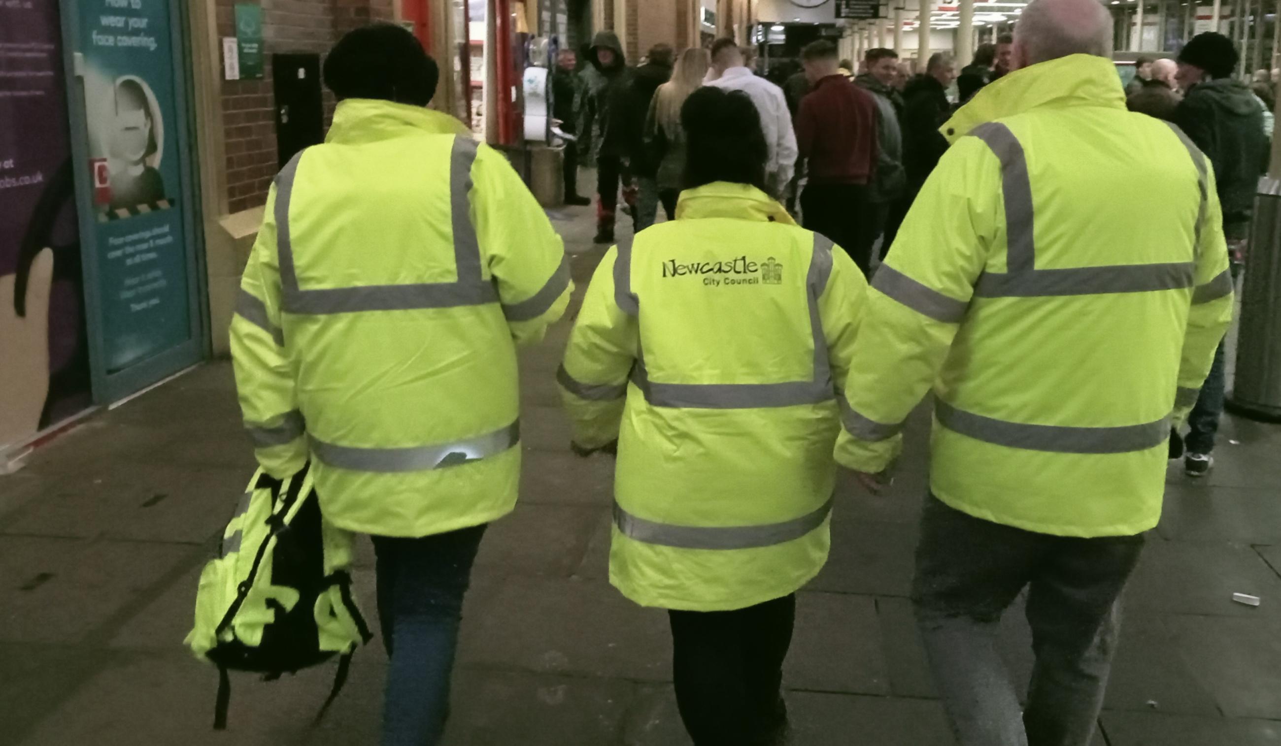 A team of Newcastle City Council street marshals on patrol
