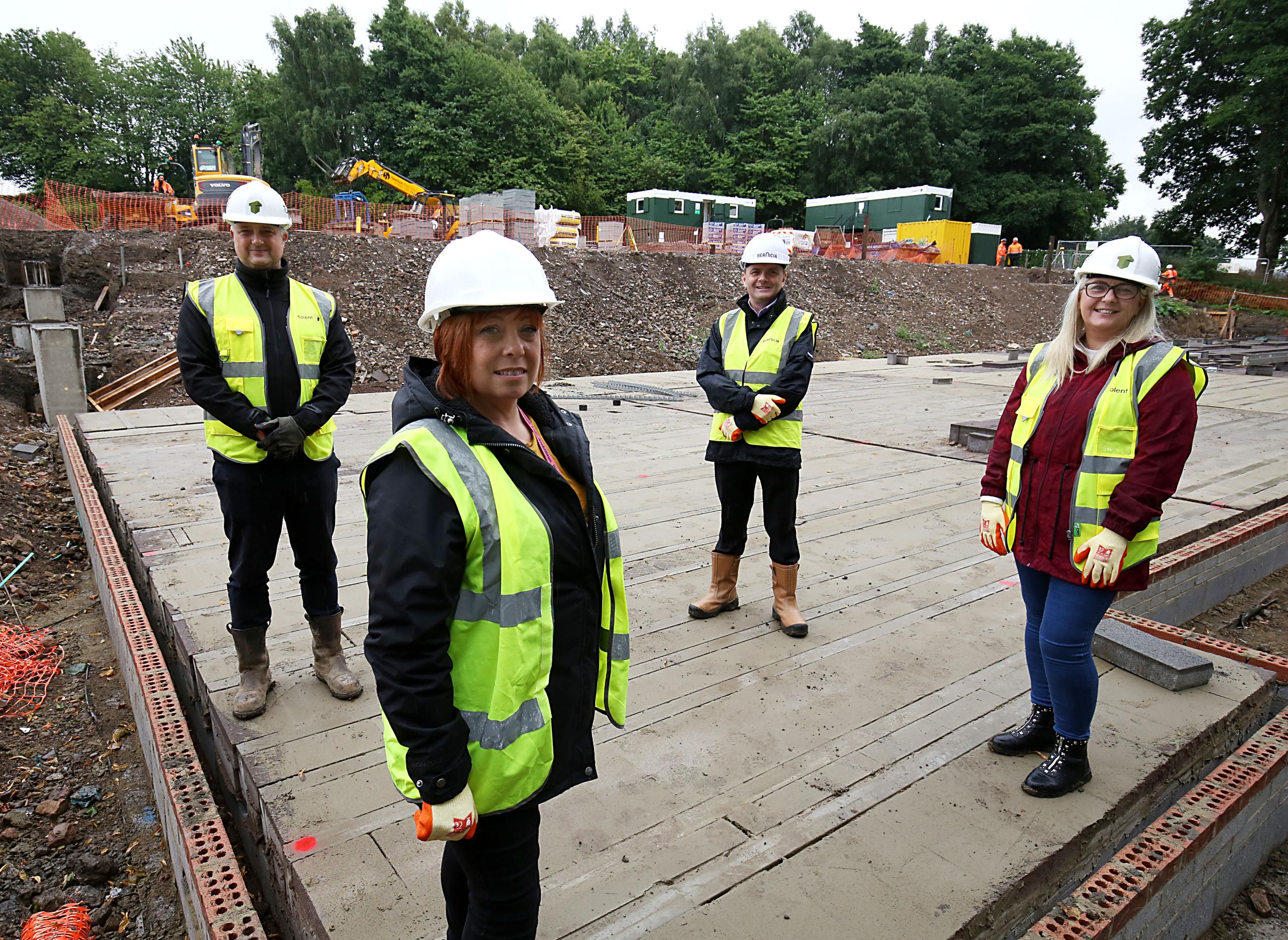 Councillor Linda Hobson met representatives from Tolent, Bernicia and the council's fairer housing unit at a visit to the site at Park Road 
