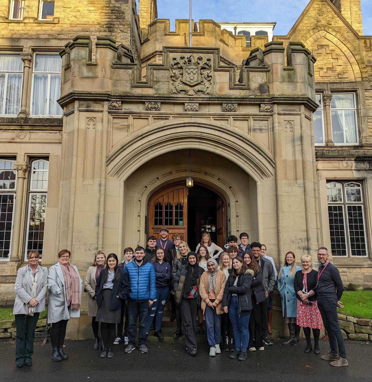 Young people with members of council leadership team