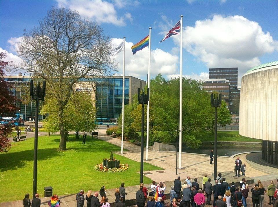 Pride flag at Newcastle Civic Centre 