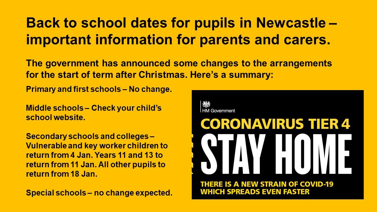 Back To School Dates For Pupils In Newcastle Important Information For Parents And Carers Newcastle City Council