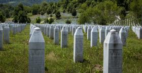 White gravestones in Srebrenica