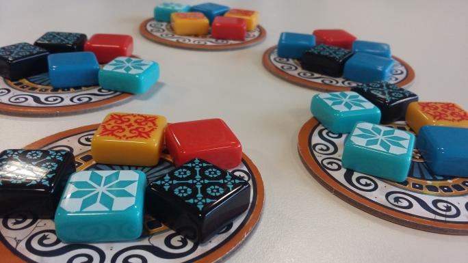 Azul board game pieces